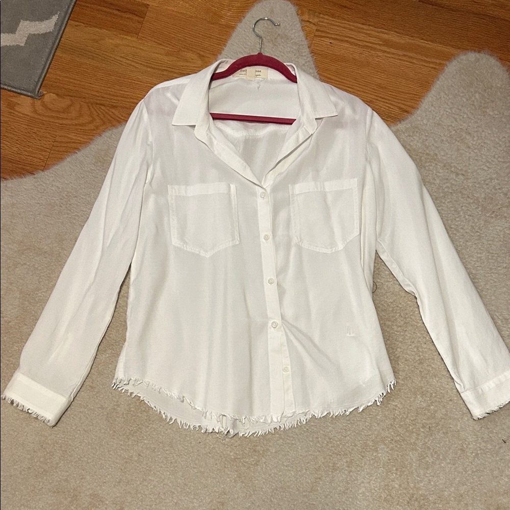 Cloth & Stone White Button-Down Shirt Sz. L
